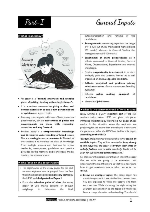 Rau's IAS Mains Exam ( Compass Of Essay ) Foundation Study Material UPSC Civil Services | English | B&W - Image 4