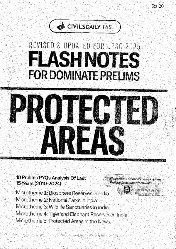 Civils Daily IAS ( Flash Notes For Dominate Prelims Protected Areas ) | English | B&W - Image 2