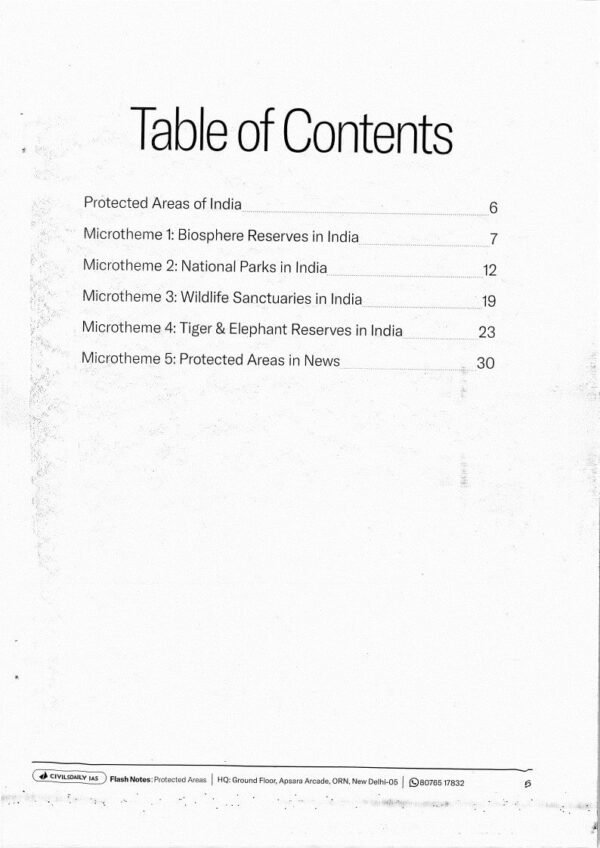 Civils Daily IAS ( Flash Notes For Dominate Prelims Protected Areas ) | English | B&W - Image 3