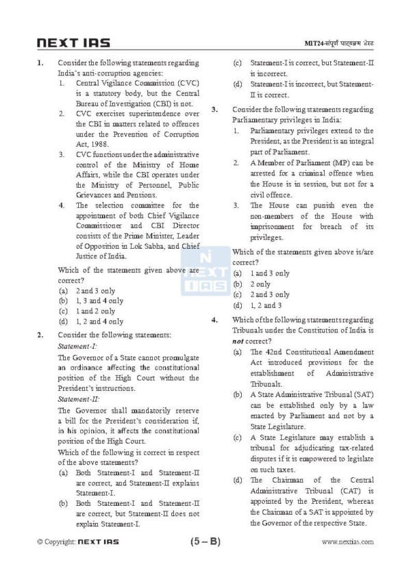 Next IAS ( General Studies Full Test - 2 [ PTS ( GS ) : CSE 2025 ) | English | B&W - Image 3