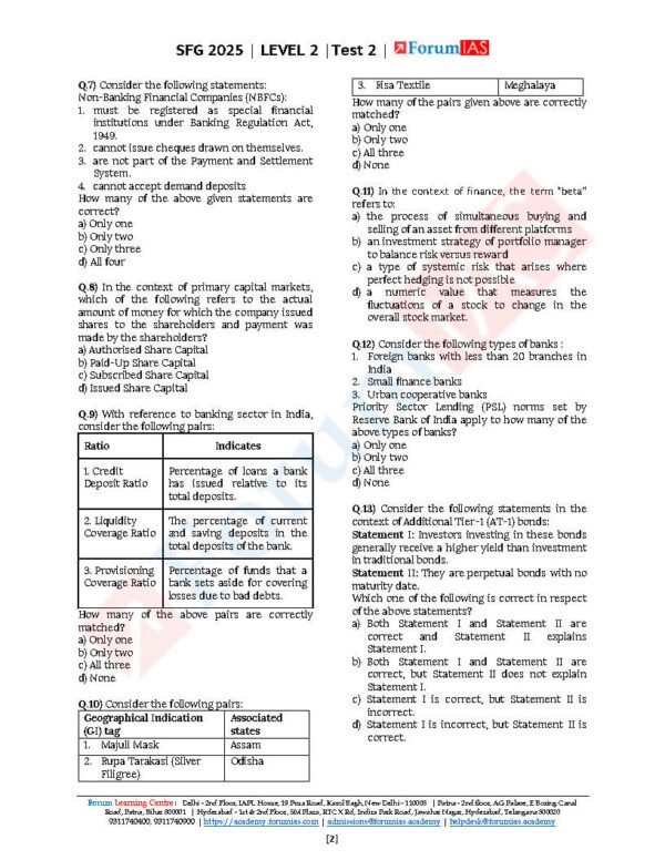 Forum IAS SFG ( Level 2 -Test - 2 ) Economics - 2 | English | B&W - Image 4