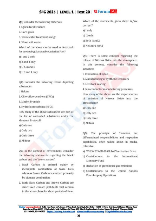 Forum IAS (SFG 2025 [Level 1 – Test 20] Environment - 3) English |B&W - Image 3