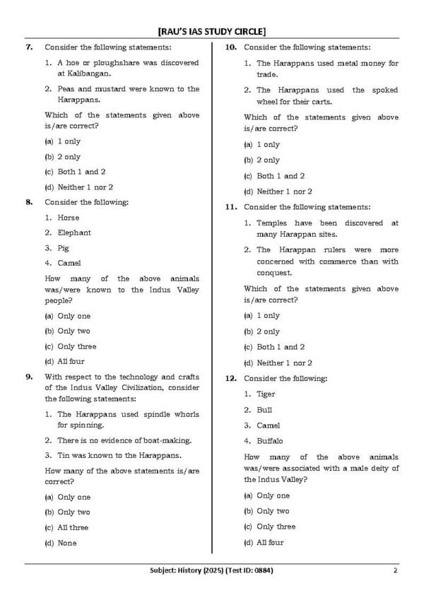 Rau's IAS General Studies { Paper : 1, CA : Test - 27, History - 2025 } | English | B&W - Image 4