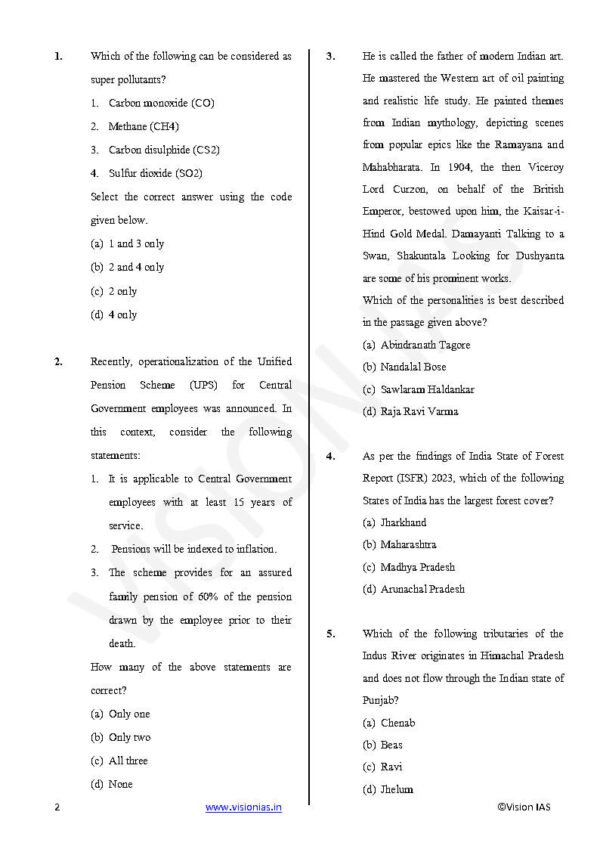 Vision IAS Full Length Test - 5 ( Test - 28 ) | English | B&W - Image 3