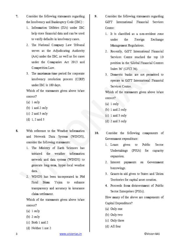Vision IAS ( Test - 29 [ Indian Constitution Political System ] ) | English | B&W - Image 4