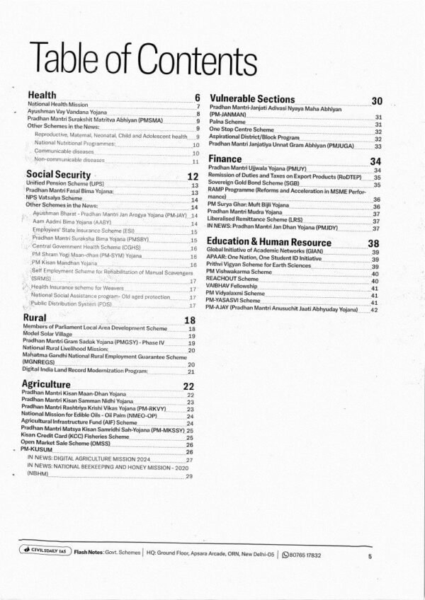 Civils Daily IAS ( Flash Notes For Dominate Prelims Schemes ) | English | B&W - Image 3
