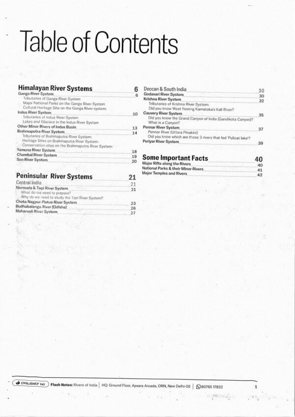 Civils Daily IAS ( Flash Notes For Dominate Prelims Rivers ) | English | B&W - Image 3