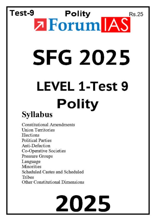Forum IAS (SFG 2025 [Level 1 – Test 9] Polity ) English |B&W - Image 2