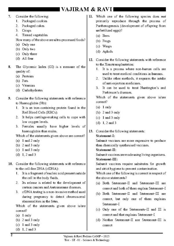 Vajiram & Ravi Camp Prelims Test Camp - 2025 ( Science & Technology {29 - 34} ) | English | B&W - Image 4