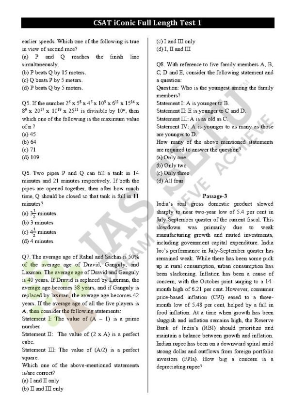 IAS Setu CSAT Iconic Test Series Full Length Test - 1 To 3 | English | B&W - Image 4