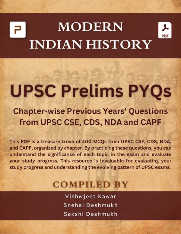 PMF IAS UPSC Prelims PYQs ( Modern India History ) Chapter - Wise Previous Years Questions | English | B&W - Image 2