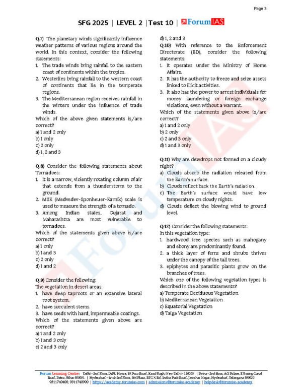 Forum IAS SFG ( Level 2 - Test 10 { Geography - 3 } ) English | B&W - Image 4