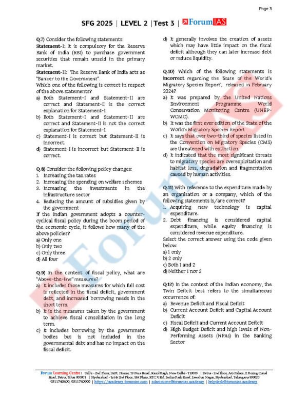 Forum IAS Level 2 - Test 3 ( Economic - 3 ) | English | B&W - Image 4