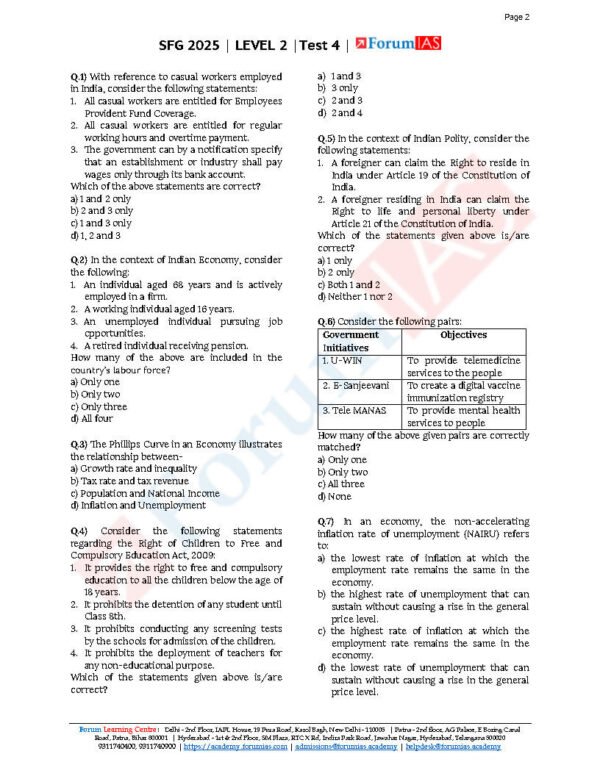 Forum IAS Level 2 - Test 4 ( Economic - 4 ) | English | B&W - Image 3