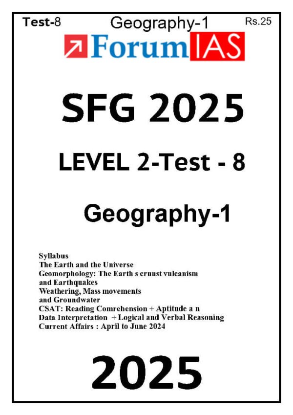 Forum IAS SFG ( Level 2 - Test 8 { Geography - 1 } ) English | B&W - Image 2