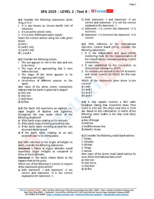 Forum IAS SFG ( Level 2 - Test 8 { Geography - 1 } ) English | B&W - Image 3