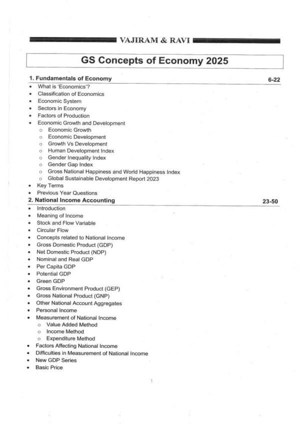 Vajiram & Ravi ( Institute Of IAS Examination { Book - 5 Concepts Of Economy }) | English | B&W - Image 2