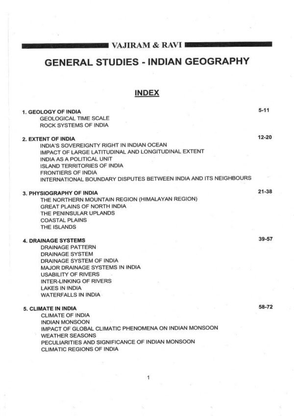 Vajiram & Ravi ( Institute Of IAS Examination { Book - 7  Indian Geography } ) | English | B&W - Image 2