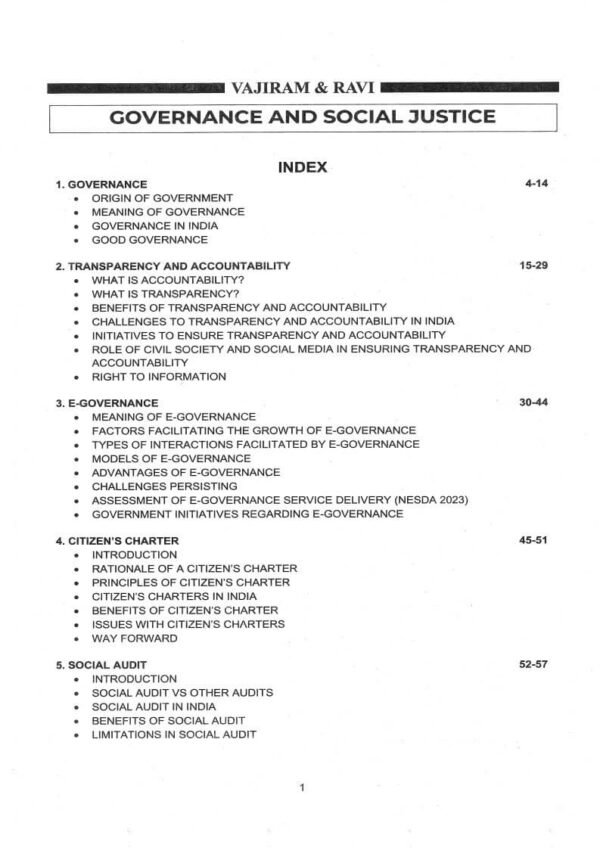 Vajiram & Ravi ( Institute Of IAS Examination { Book - 10 Governance & Social Justice } ) | English | B&W - Image 2