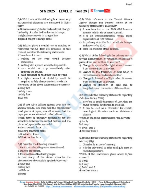 Forum IAS ( {SFG Level 2 – Test – 29} Modern History -4) 2025 | English | B&W - Image 4