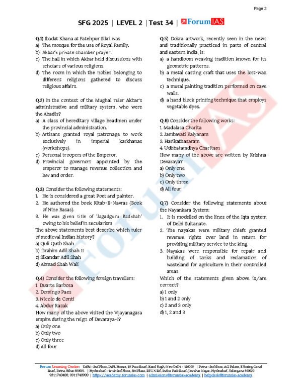Forum IAS ( {SFG Level 2 – Test – 34} Science - 4 ) 2025 | English | B&W - Image 3