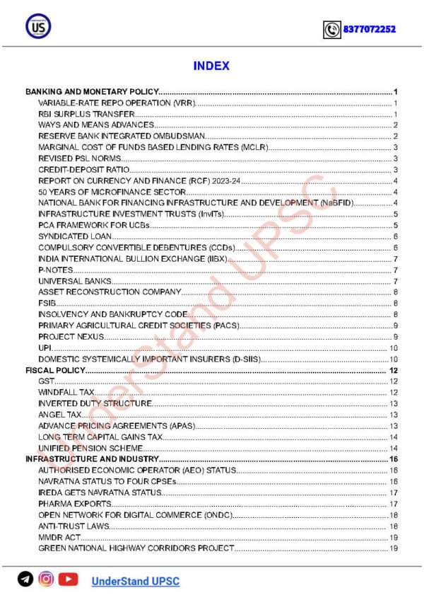 Understand UPSC ( Economics - 2024-2025 { Focus Prelims 2025 } Only Relevant Notes (Orns) | English | B&W - Image 3