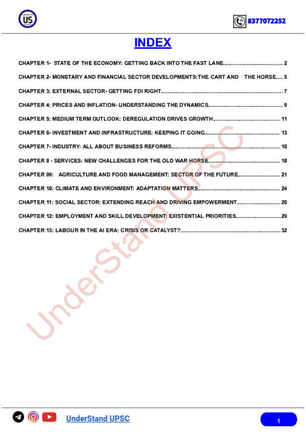 Understand UPSC ( Economic Survey - 2024-2025 { Focus Prelims 2025 } Only Relevant Notes (Orns) | English | B&W - Image 3