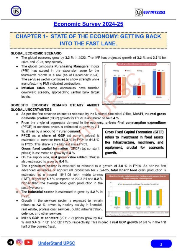 Understand UPSC ( Economic Survey - 2024-2025 { Focus Prelims 2025 } Only Relevant Notes (Orns) | English | B&W - Image 4