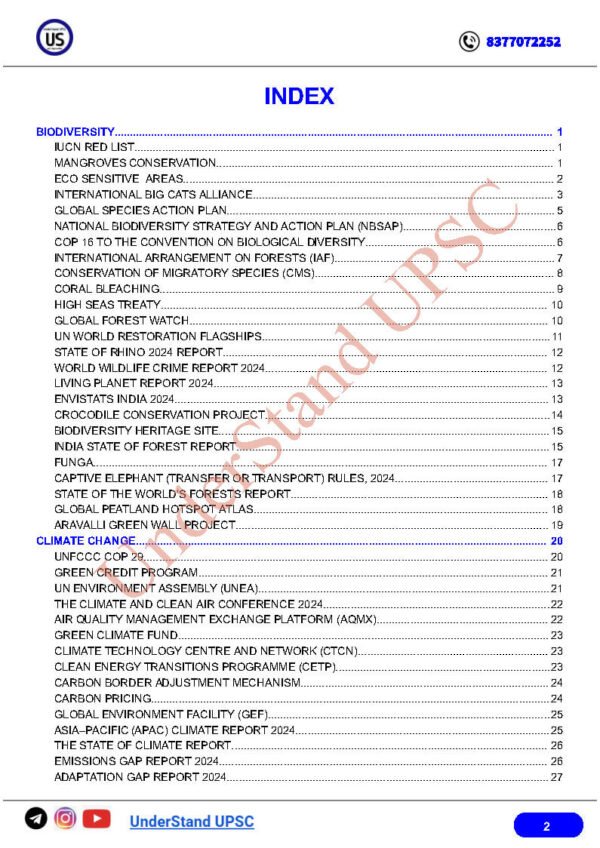 Understand UPSC ( Environment { Focus Prelims 2025 } Only Relevant Notes ) | English | B&W - Image 3
