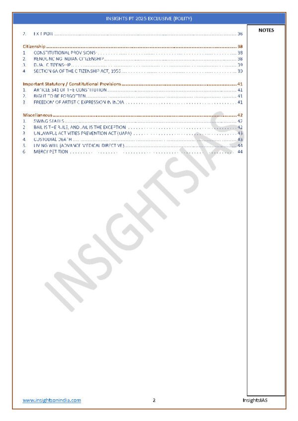 INSIGHTIAS ( {INSIGHT PT 2025} Polity Schemes Current Affair ) June 24-Dec 24 | English | B&W - Image 4