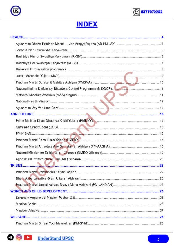 Understand UPSC ( Govt. Schemes { Focus Prelims 2025 } Only Relevant Notes ) | English | B&W - Image 3