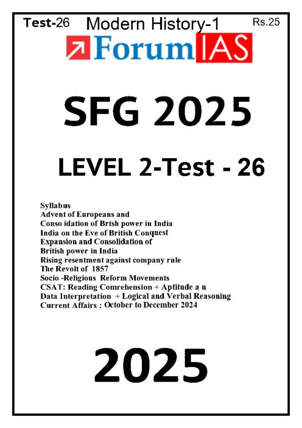 Forum IAS ( {SFG Level 2 – Test – 25 }Polity -7 )2025 | English | B&W - Image 2