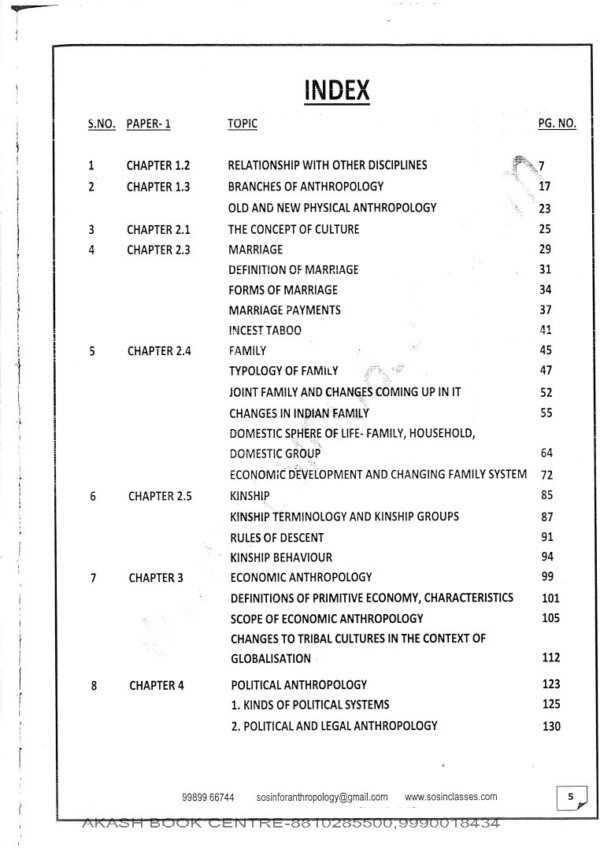 Sosin Mam (  Social Anthropology  ) Optional Printed Notes | Book -4 |2021- 22 |  English |B& W - Image 3