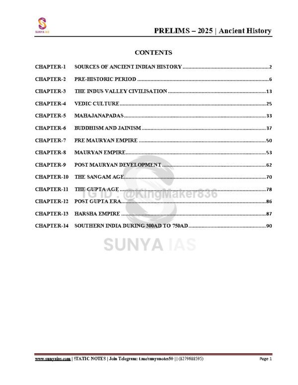 SUNYA IAS PRELIMS 2025 ( {Civil Services Exam}  Static Note ) | ( [  ACIENT HISTORY ] ) | English | B&W - Image 3