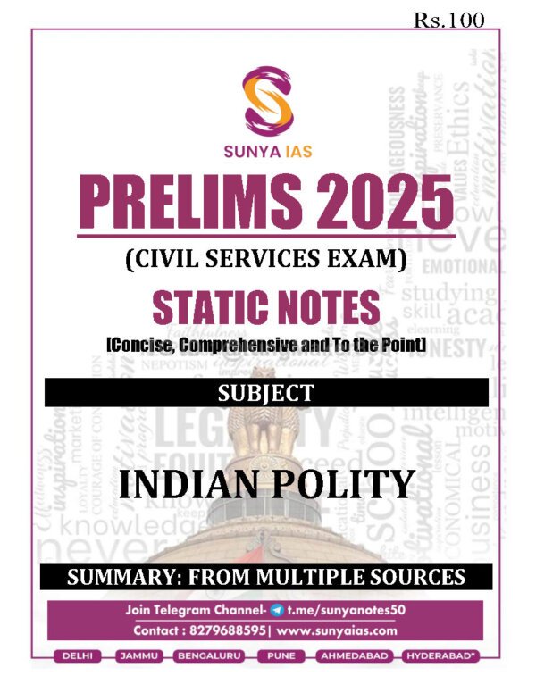 SUNYA IAS PRELIMS 2025 ( {Civil Services Exam}  Static Note )  |( [ INDIAN POLITY ] ) | English | B&W - Image 2
