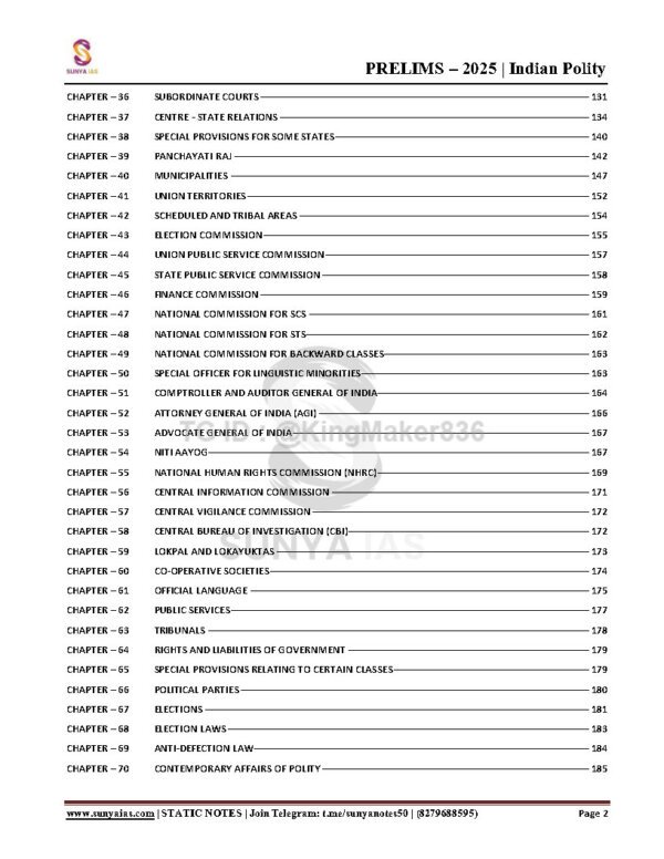 SUNYA IAS PRELIMS 2025 ( {Civil Services Exam}  Static Note )  |( [ INDIAN POLITY ] ) | English | B&W - Image 4