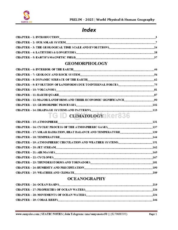 SUNYA IAS PRELIMS 2025 ( {Civil Services Exam}  Static Note ) | ( [  WORLD PHYSICAL & HUMAN GEOGRAPHY ] ) | English | B&W - Image 3