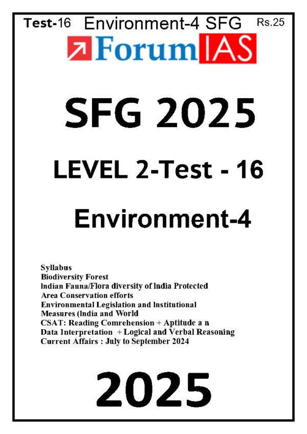 Forum IAS ( {SFG Level 2 – Test – 16}Environment - 4) 2025 | English | B&W - Image 2
