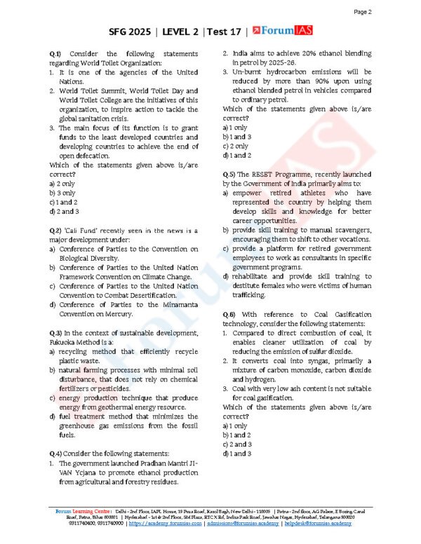 Forum IAS ( {SFG Level 2 – Test – 17}Environment - 5) 2025 | English | B&W - Image 4