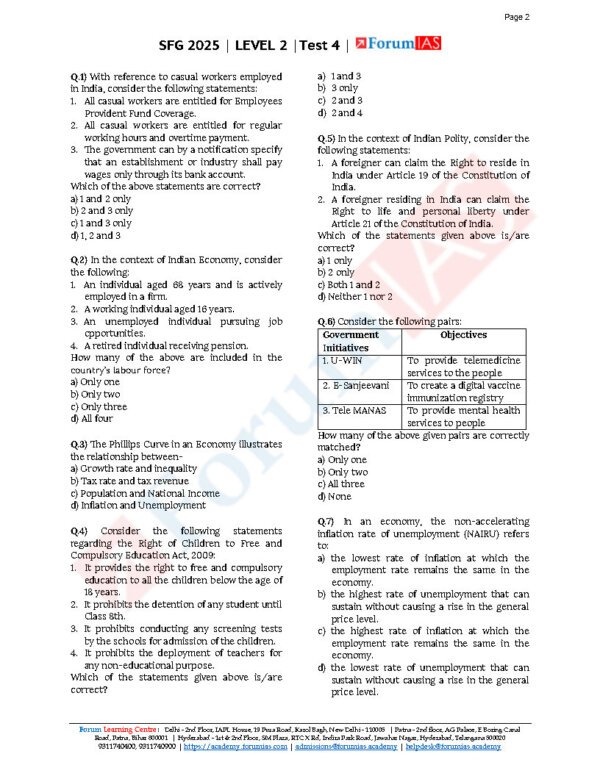 Forum IAS ( {SFG Level 2 – Test – 4} Economic - 4) 2025 | English | B&W - Image 4