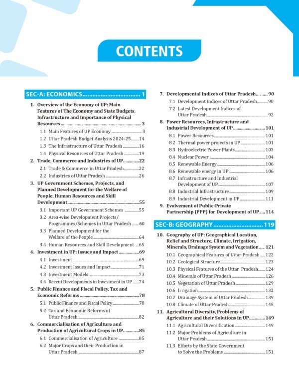 Only IAS UP-PSC WALLAH Uttar Pradesh Special General Studies Paper-6 English 2024-25 (B/W) - Image 3