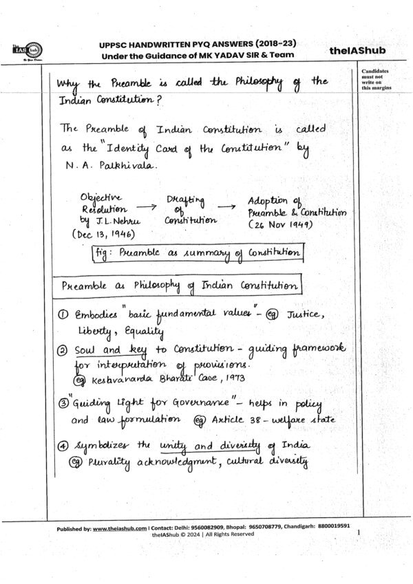The IAS Hub (GS Paper – 2) UPPSC Handwritten PYQ Answers (2018-23) By Mk Yadav & Divya Mam English(B/W) - Image 4