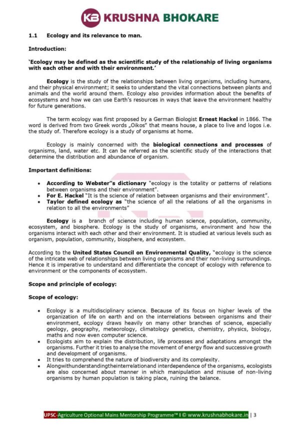 KRUSHNA BHOKARE AGRICULTURE ( Agriculture Optional Printed Notes [ Paper 1 & 2  ] English | B&W | Book-1 to 17 - Image 2