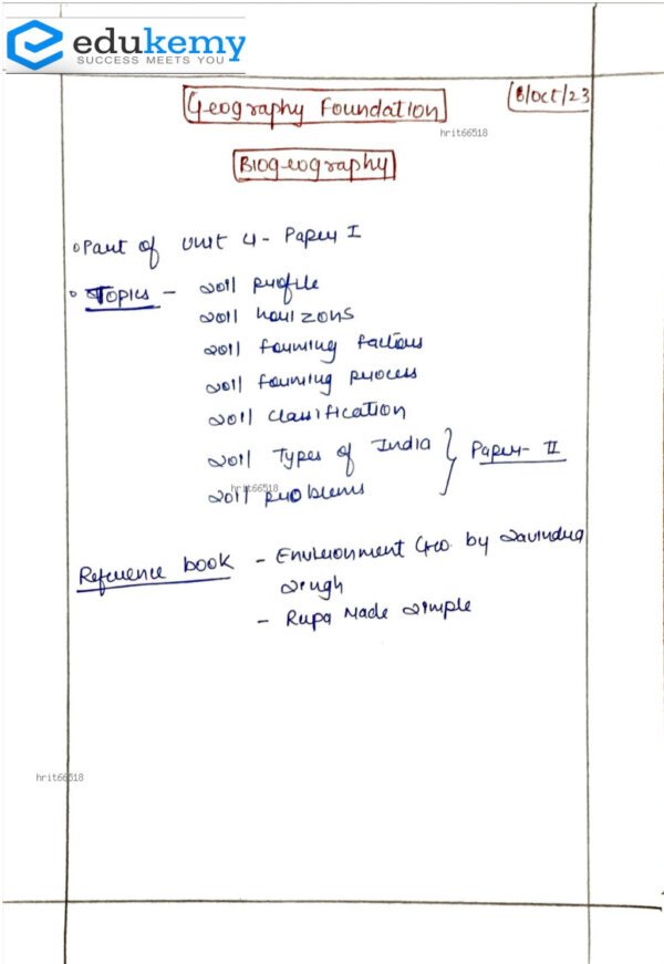 edukemy Geography( Paper 1& 2) Optional Class Notes | BY Shabbir Sir | English | B& W | Booklet 1 to 12 - Image 3
