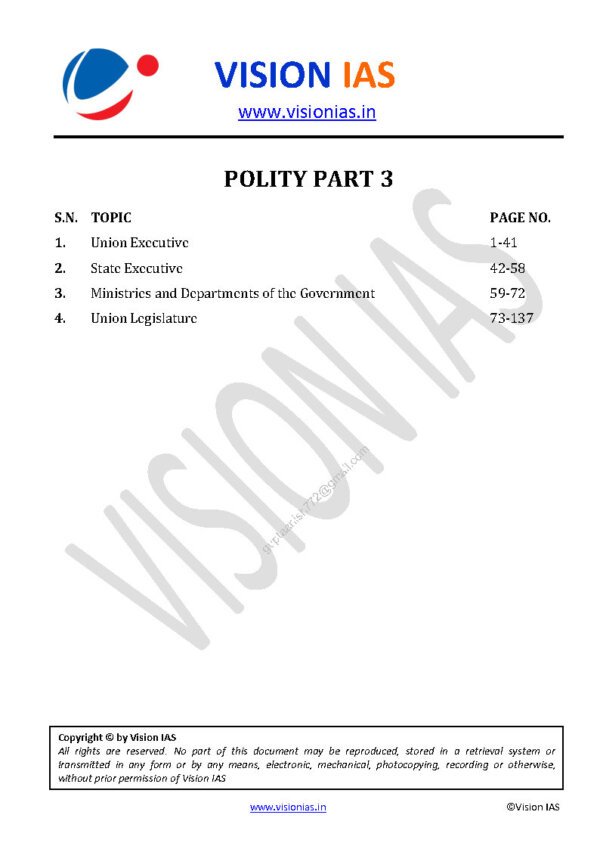 Vision IAS Classroom Study Material ( Polity & Constitution ) Part-3 2024 |English |B&W - Image 3