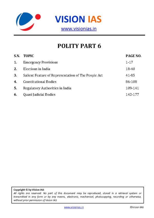 Vision IAS Classroom Study Material ( Polity & Constitution Part-6) 2024 | English | B&W - Image 3