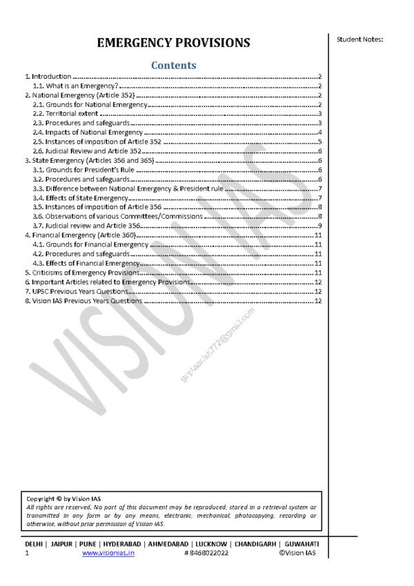 Vision IAS Classroom Study Material ( Polity & Constitution Part-6) 2024 | English | B&W - Image 2