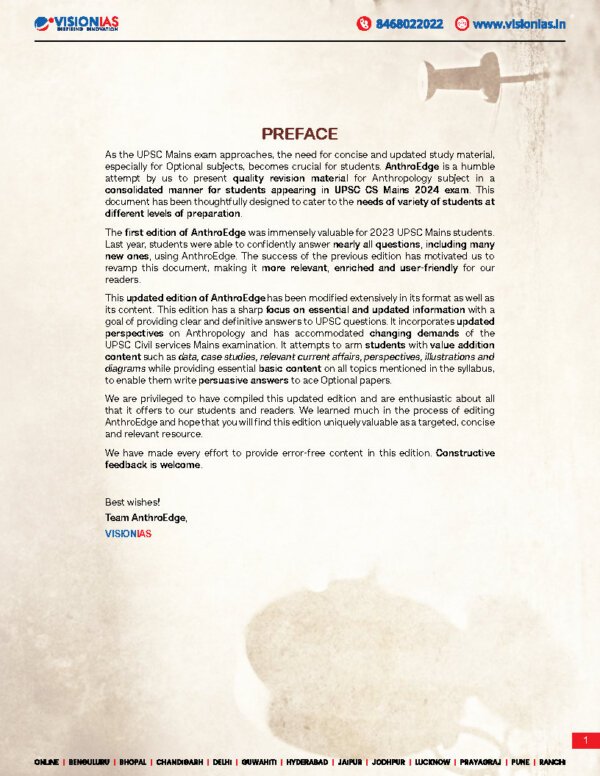 Vision IAS ( Paper 1&2) Anthroedge | UPSC MAIN 2024 | English | B&W Booklet 1 to 3 - Image 3