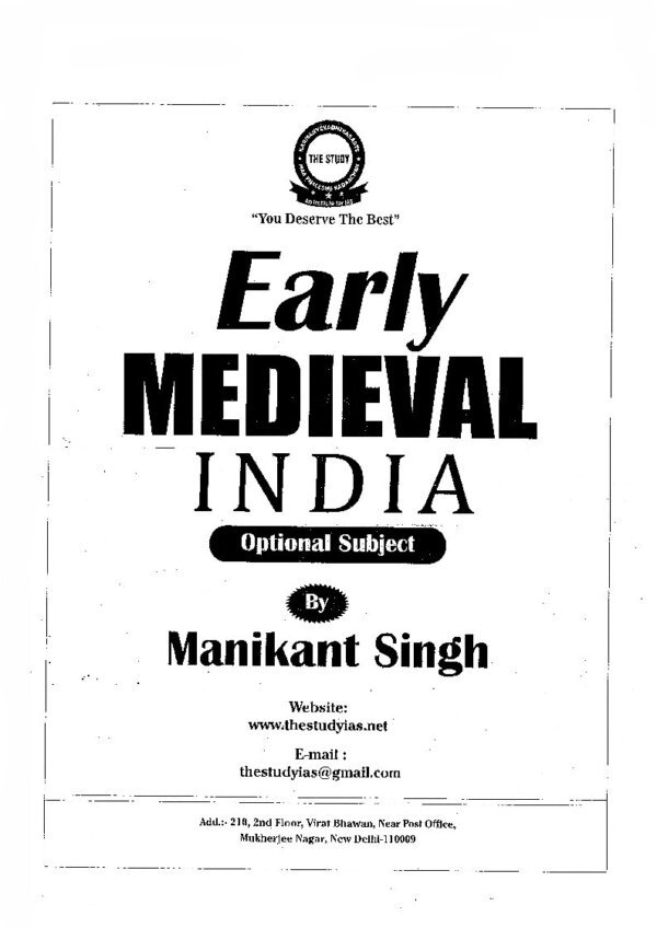 The Study Early Medieval India ( History Optional Printed Notes ) By Manikant Singh | English | B&W - Image 3