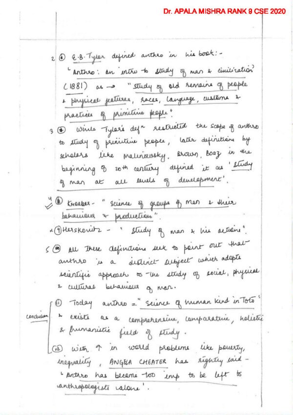 DR. APALA MISHRA RANK- 9 Anthropology ( Book -1 (B) Social Anthropology )Handwritten Notes CSE - 2020  | English | B&W - Image 4
